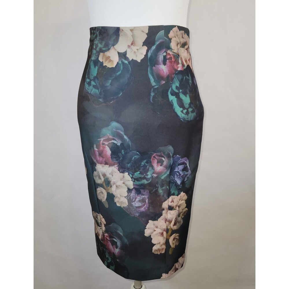H&M floral multicolor pencil skirt size 4